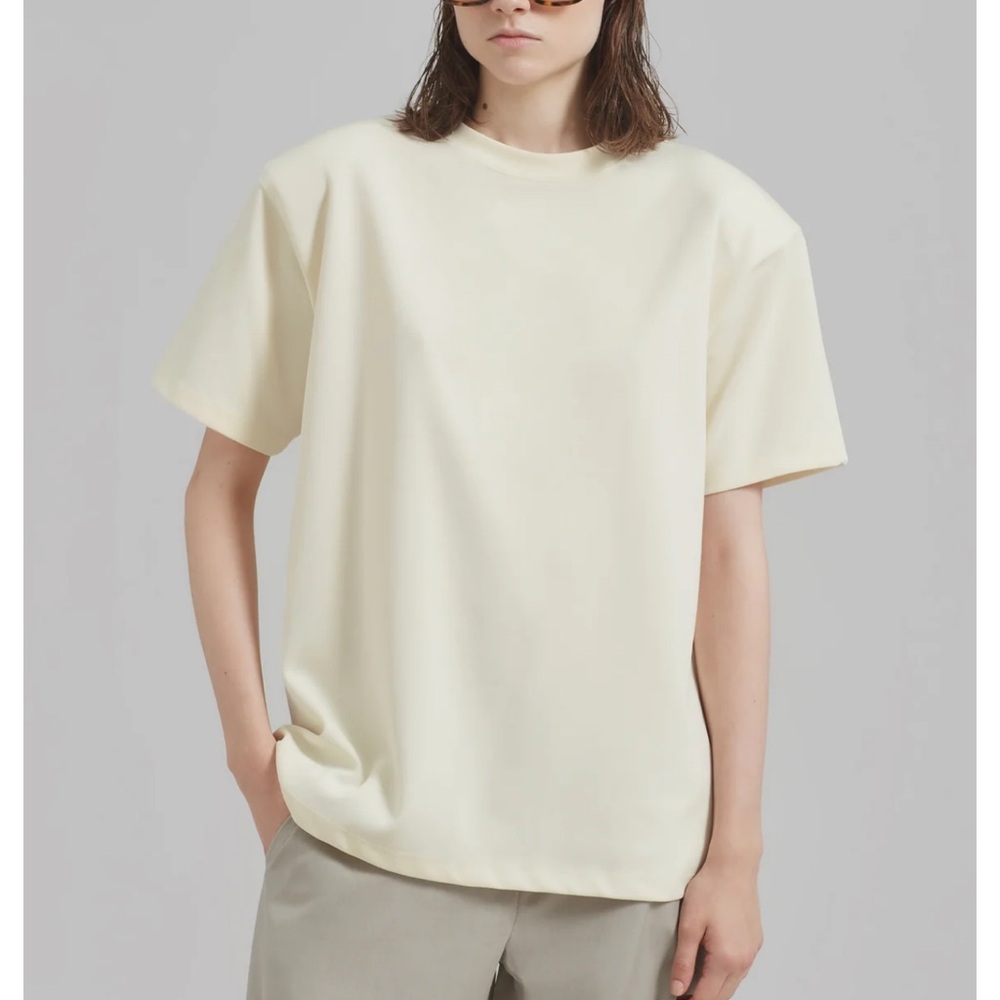 The Frankie Shop | Rowen Padded Shoulder Tee - Cream